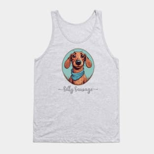 Silly sausage dog dachshund funny dog mom dad design Tank Top